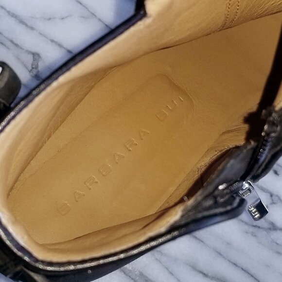 Barbara Bui Black Suede Booties Rhinestone Strap US Size 11M Ankle Boots Italy - Picture 14 of 14